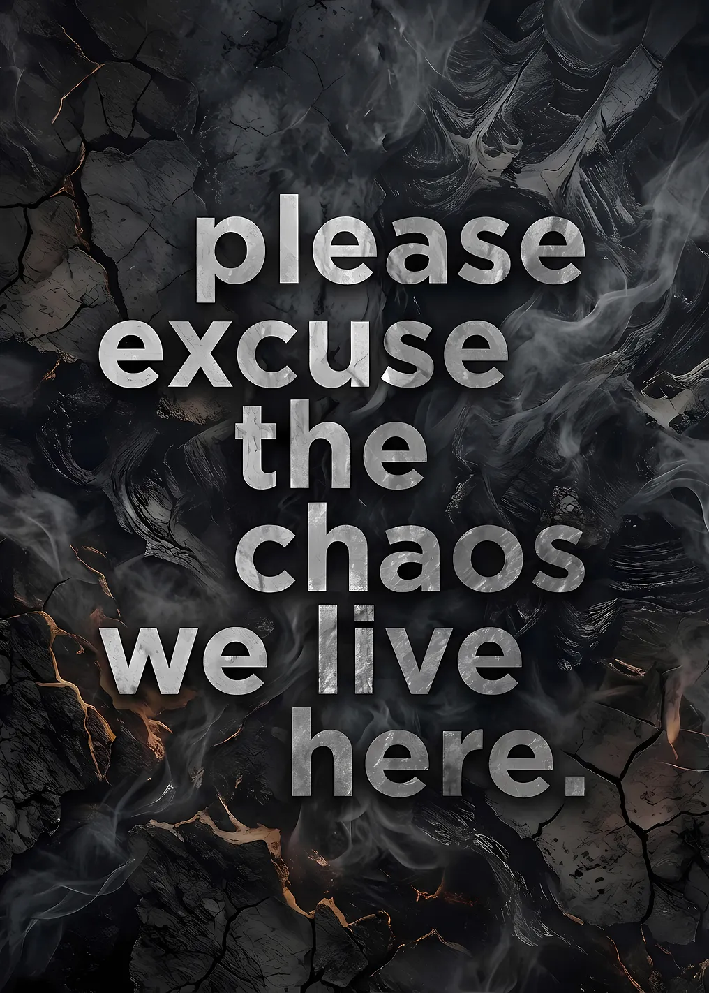 Excuse the Chaos Text Art