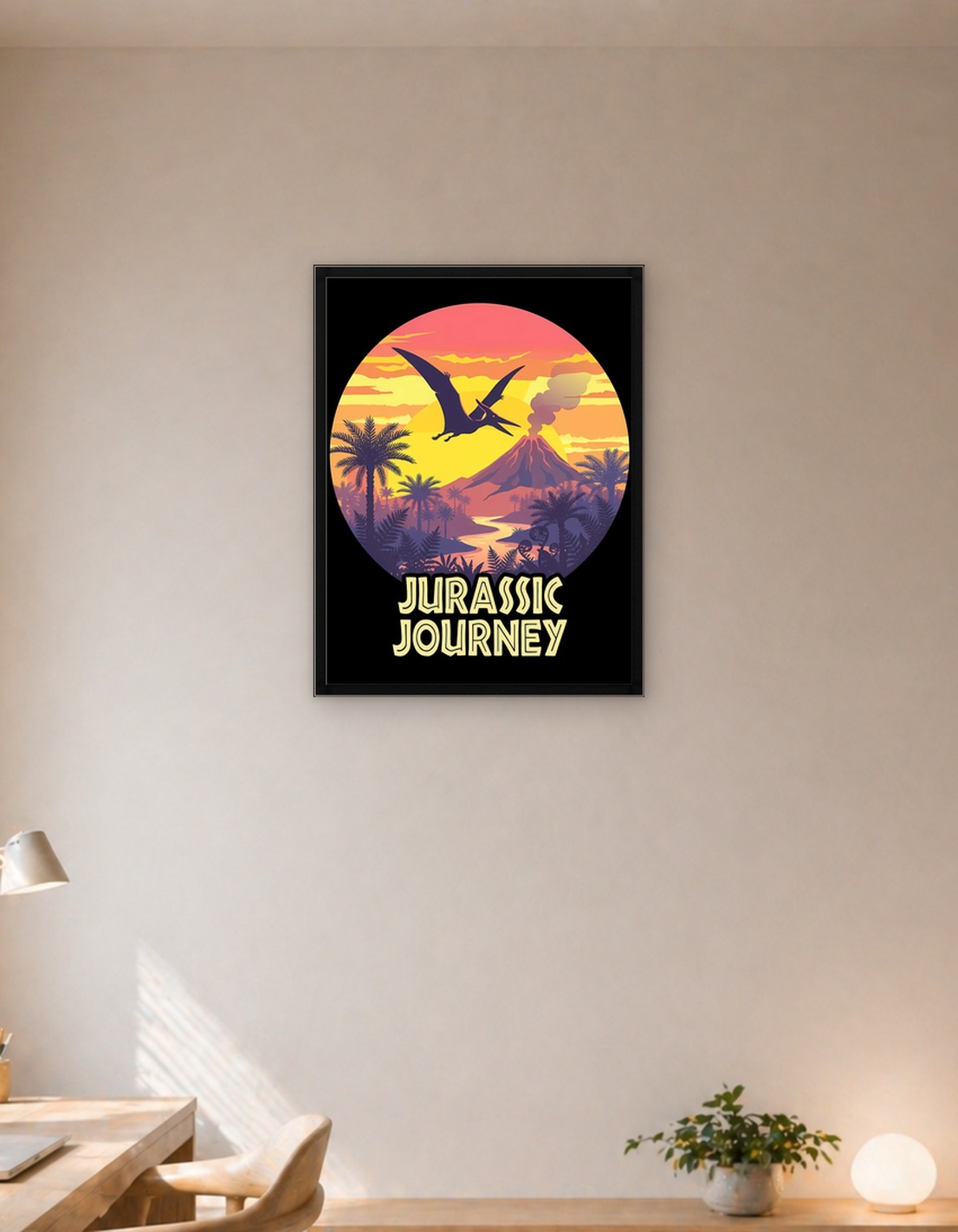 Jurassic Journey Dinosaur Landscape Illustration