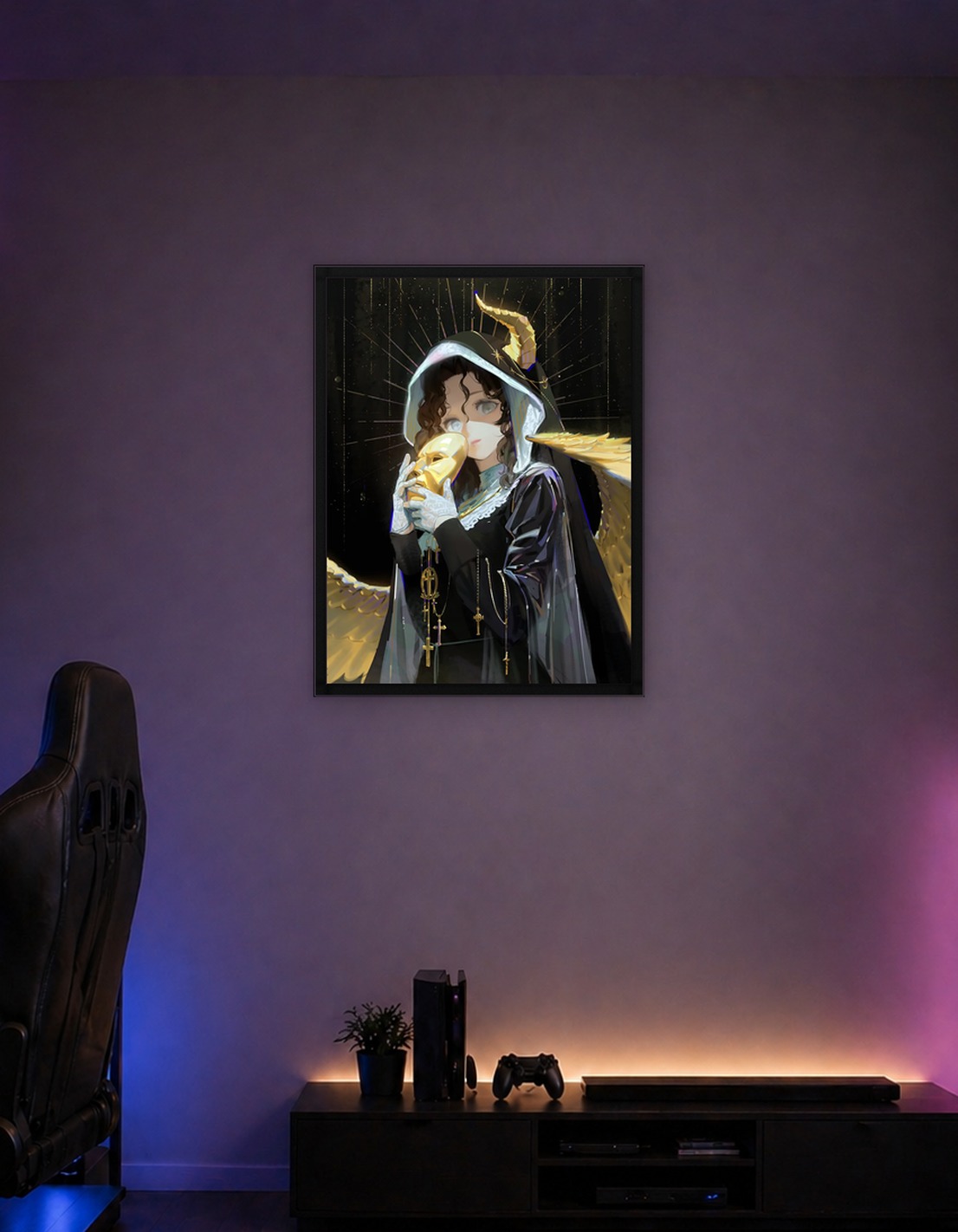 Horned Nun with Golden Mask