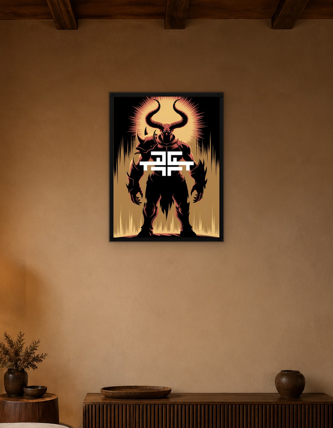 Horned Demon Warrior Illustration