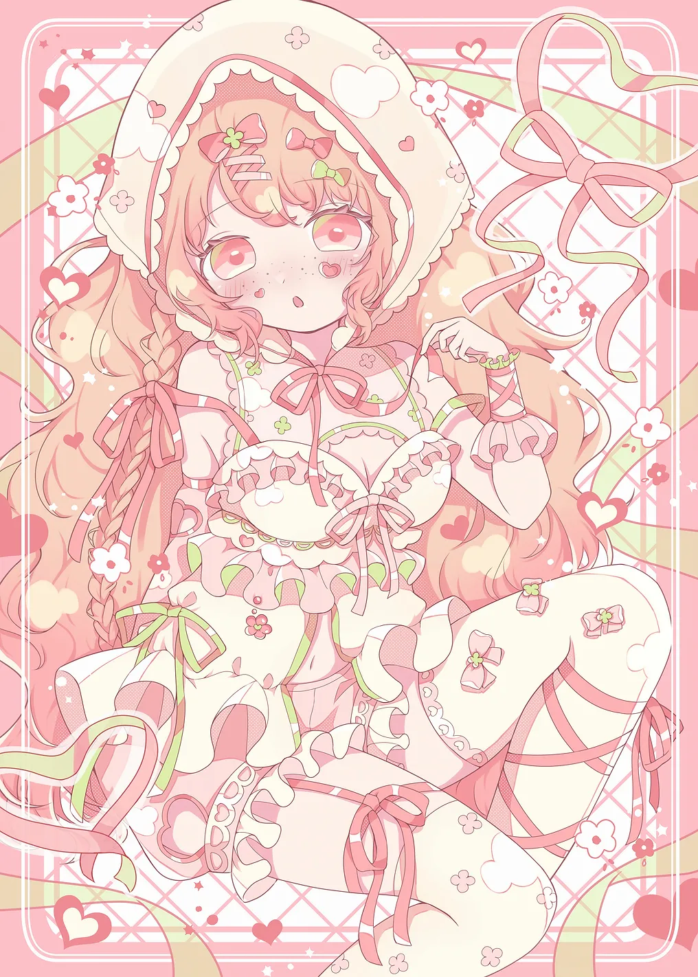 Pink Anime Girl with Hood
