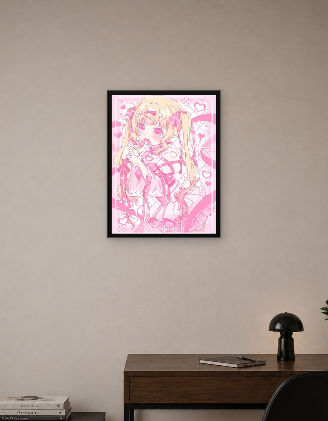 Pink Anime Girl with Ribbons