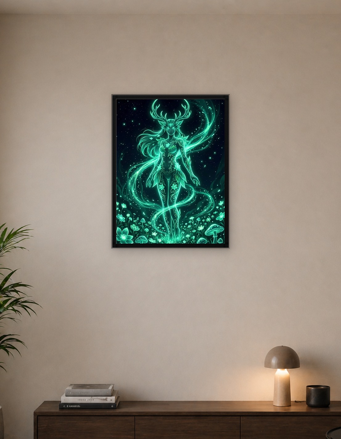 Glowing Forest Spirit with Antlers