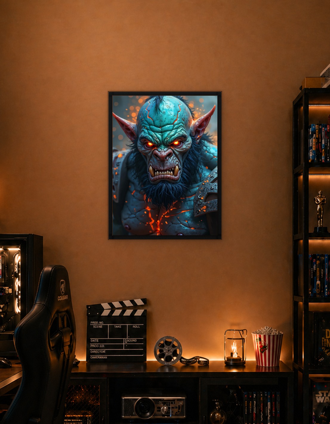 Fierce Orc Warrior with Glowing Eyes