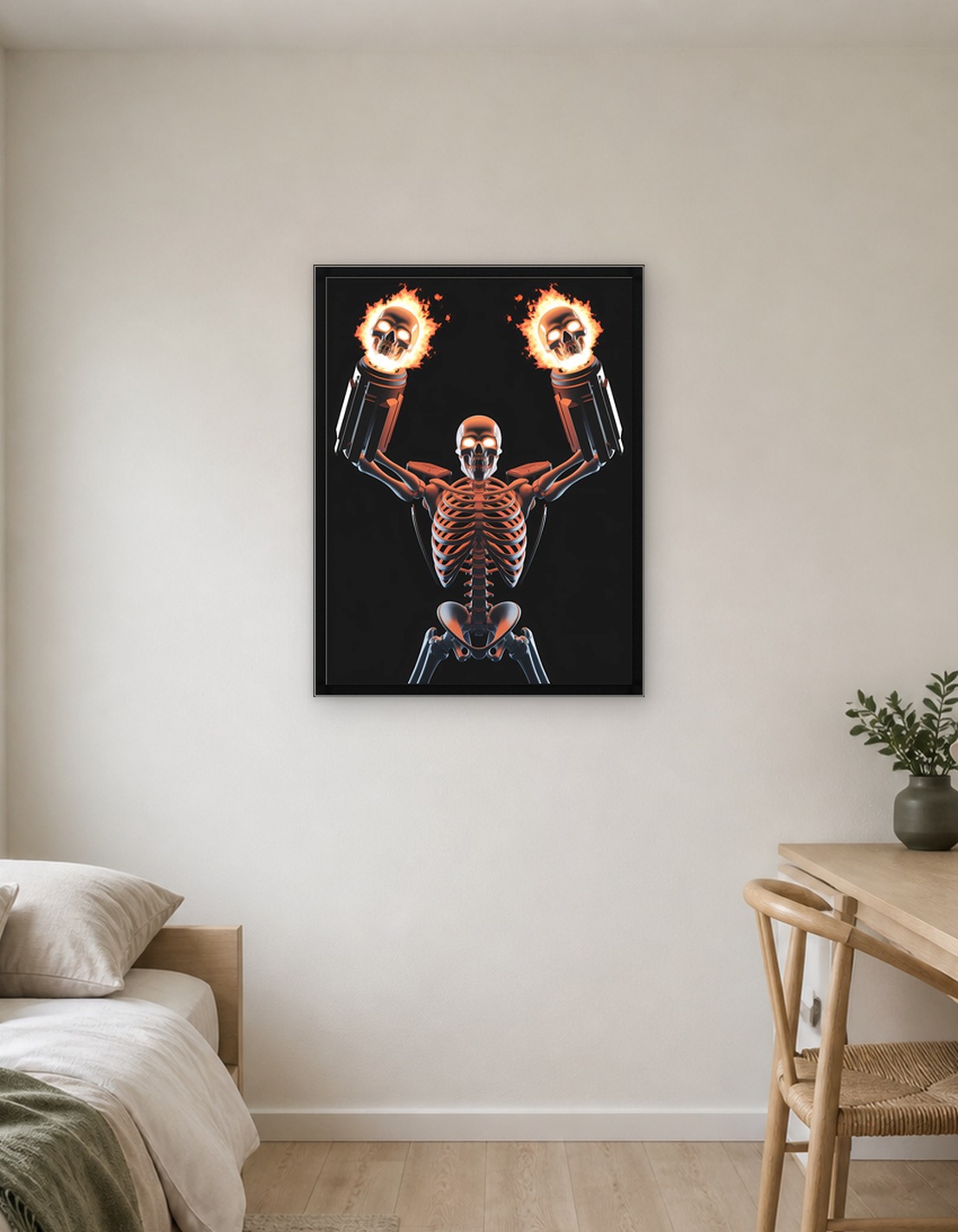 Flaming Skull Skeleton