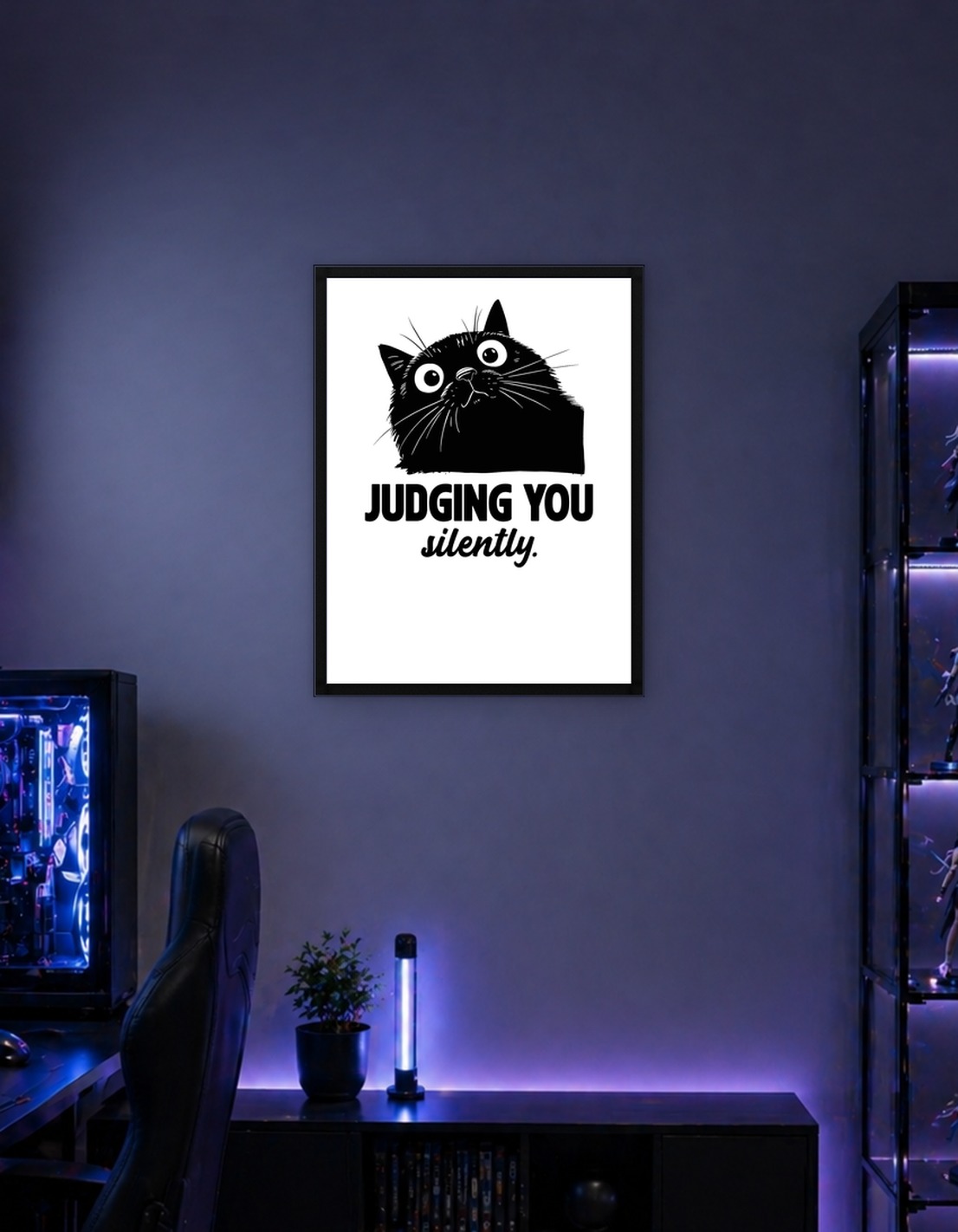 Judging You Silently Cat Art