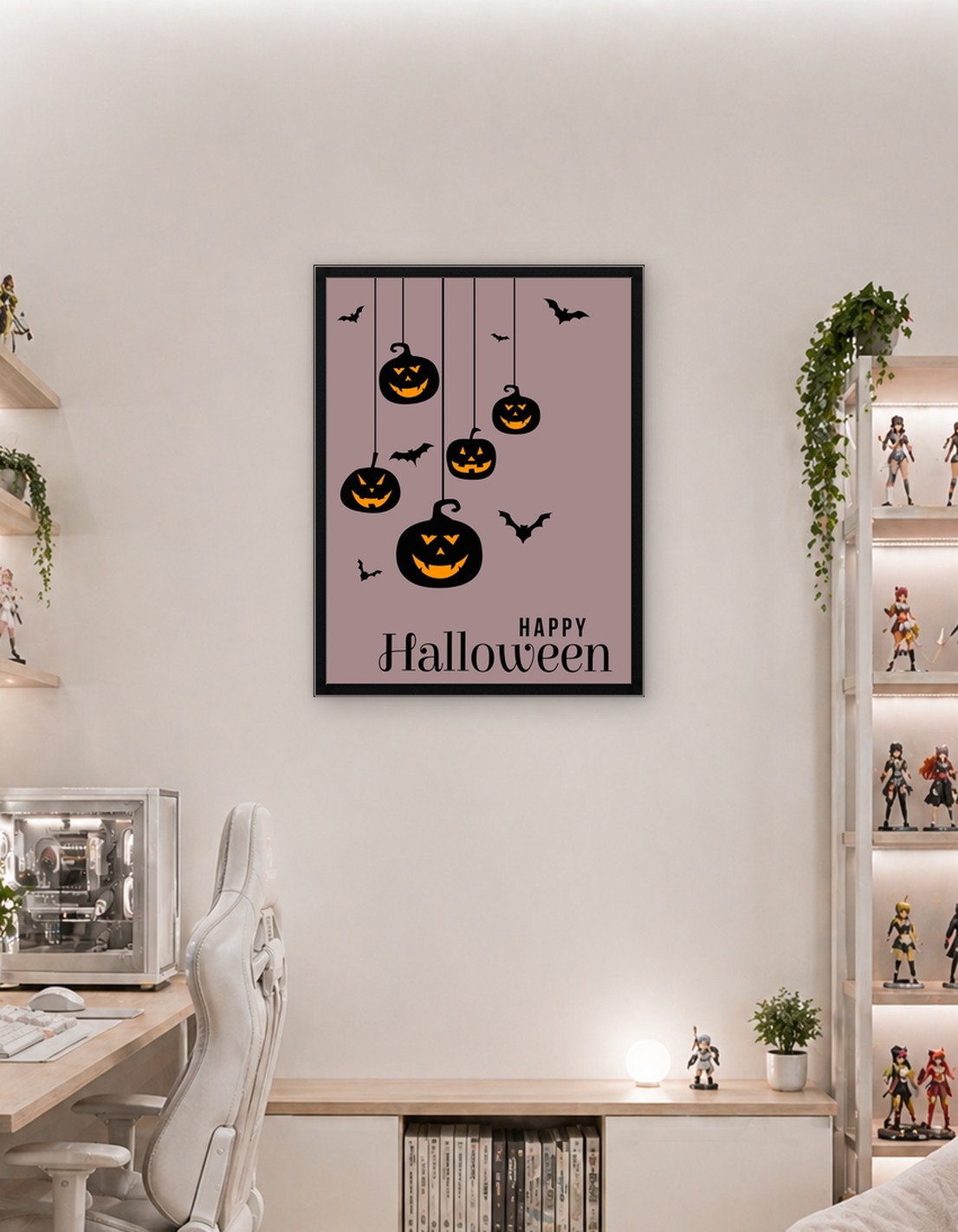 Happy Halloween Pumpkins and Bats - 8714009