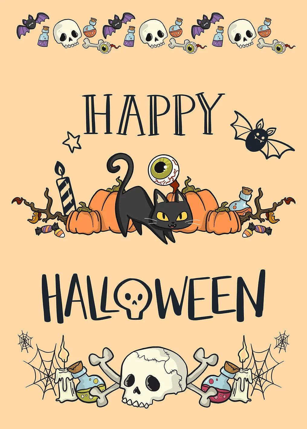 Happy Halloween Cartoon Illustration