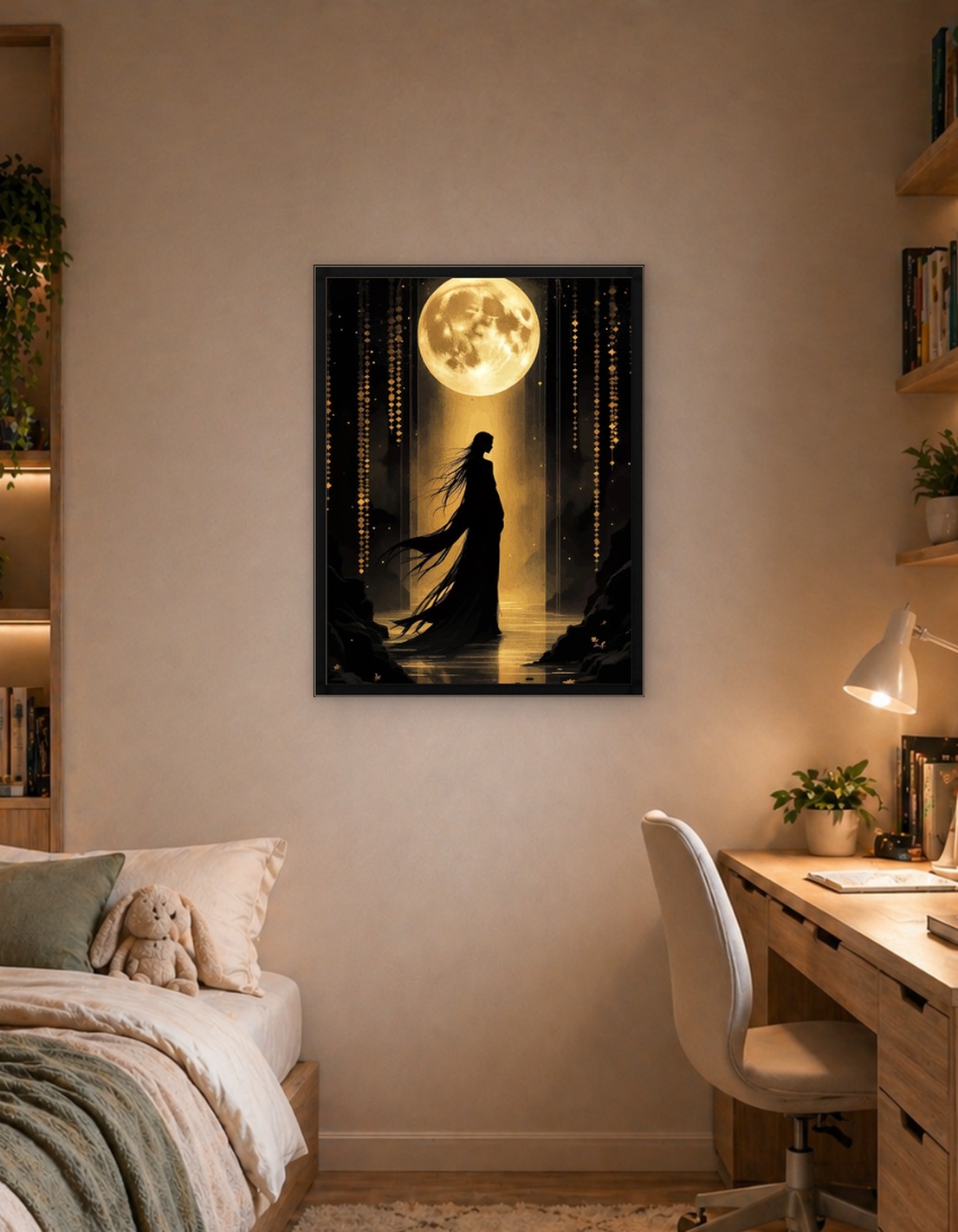 Mysterious Figure Under the Moon