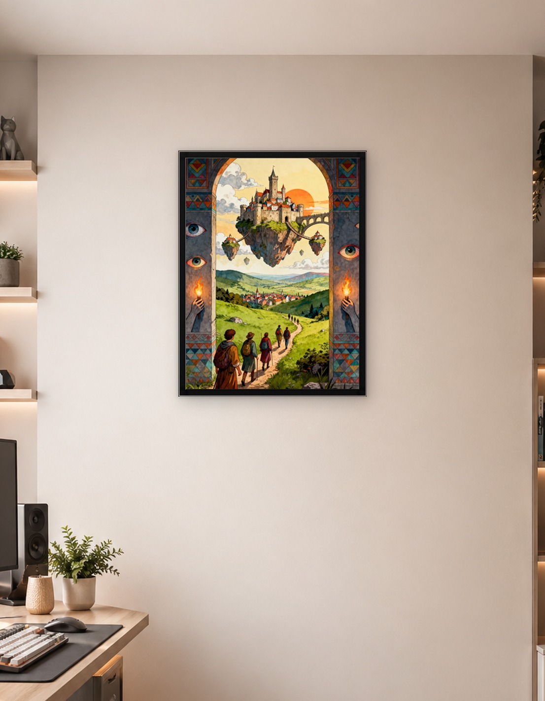Fantasy Landscape with Floating Castle