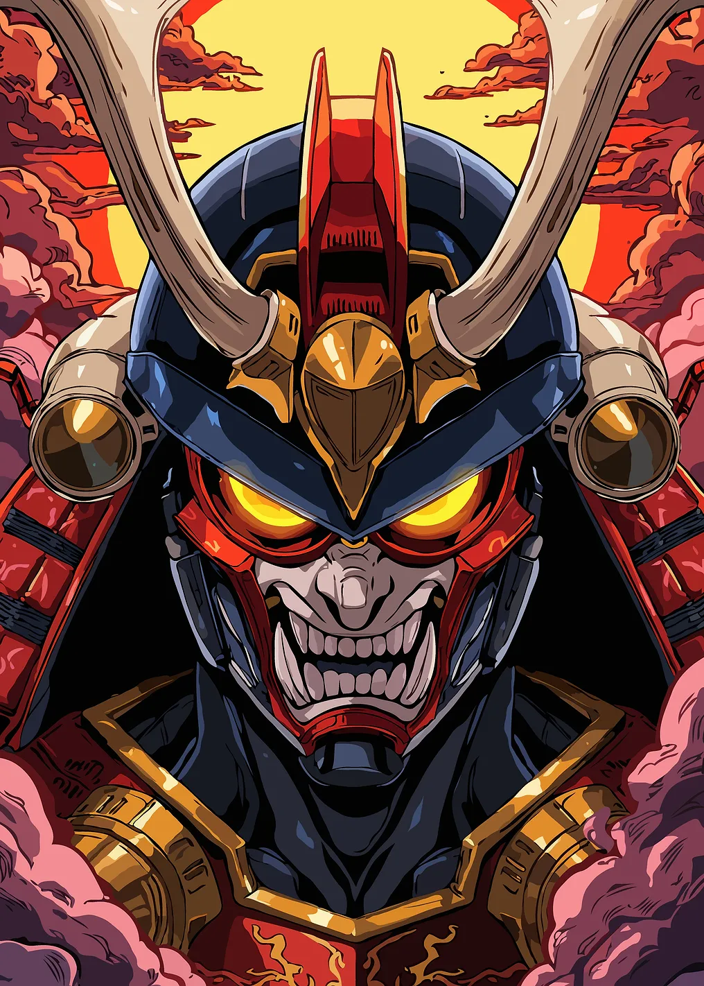 Fantasy of Samurai Warrior Illustration