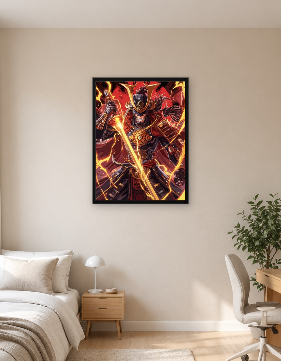 Fantasy Samurai Warrior with Glowing Sword