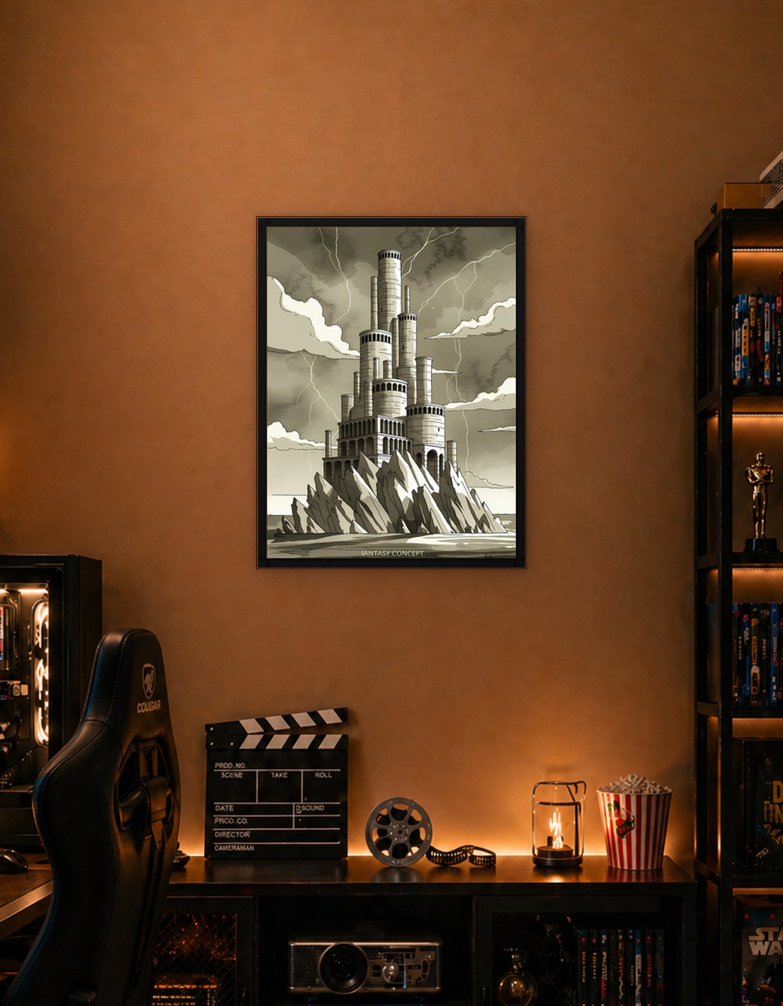 Fantasy Castle on Rocky Island