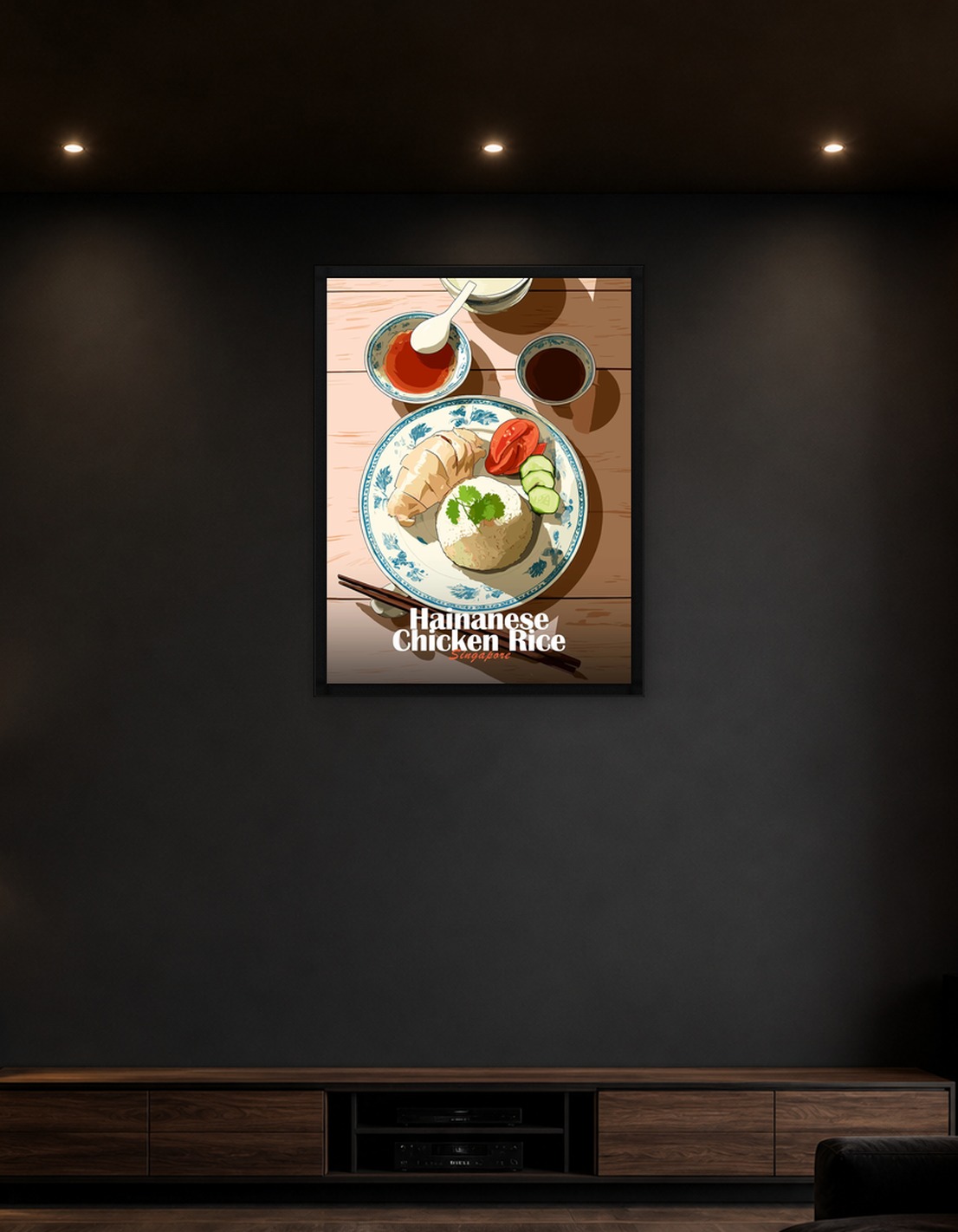 Hainanese Chicken Rice Illustration