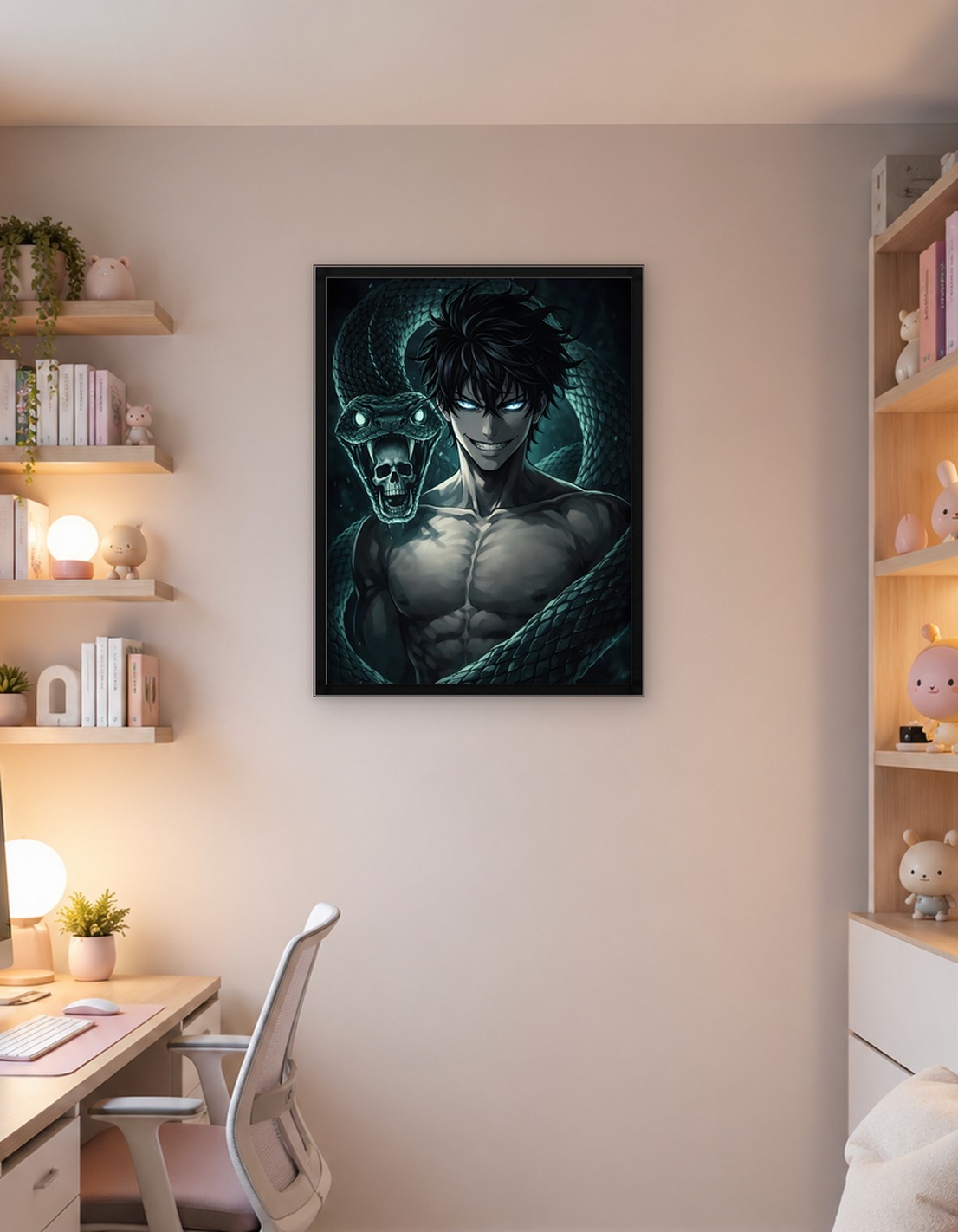 Man with Snake and Skull