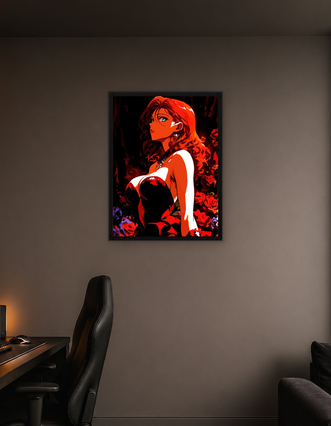 Elegant Woman in Red Dress
