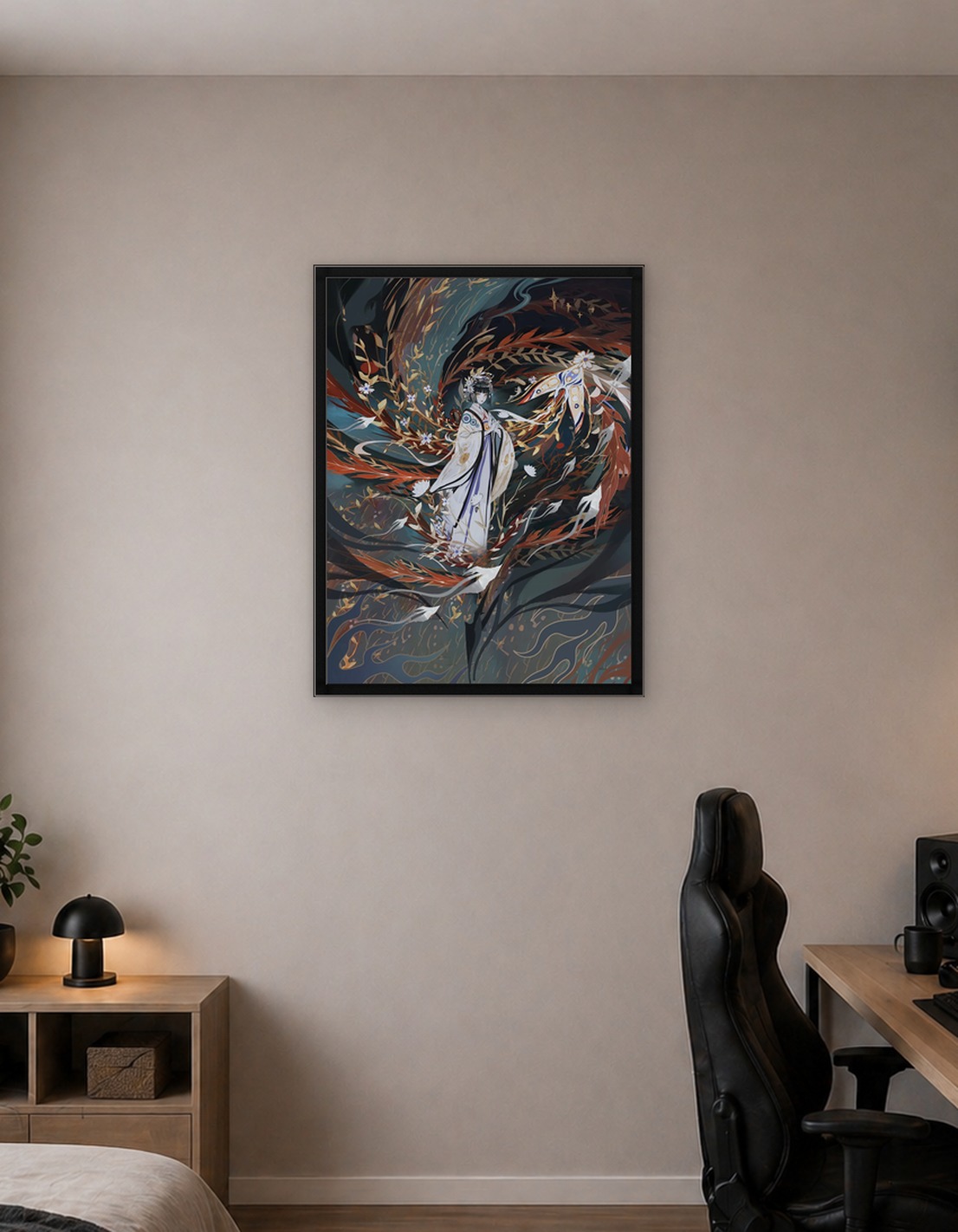 Elegant Woman in Floral Fantasy