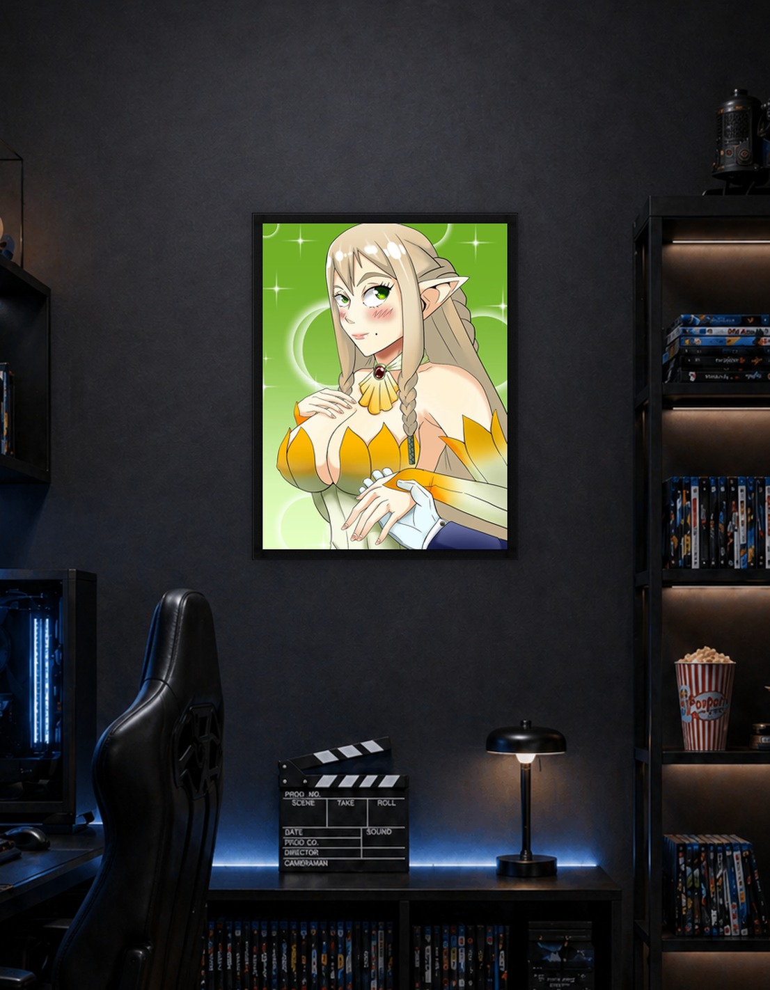 Elf maiden with green eyes
