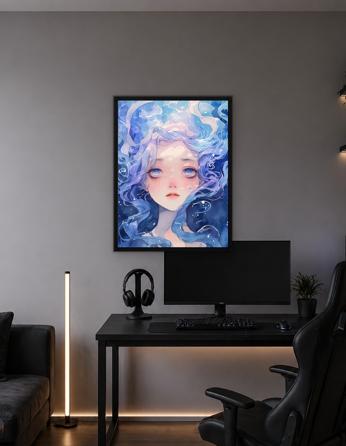 Ethereal Mermaid in Blue Waters