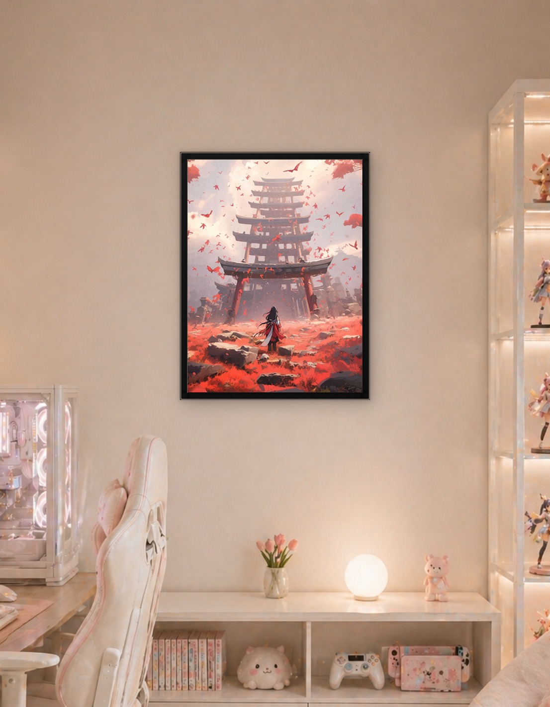 Japanese Figure and Birds