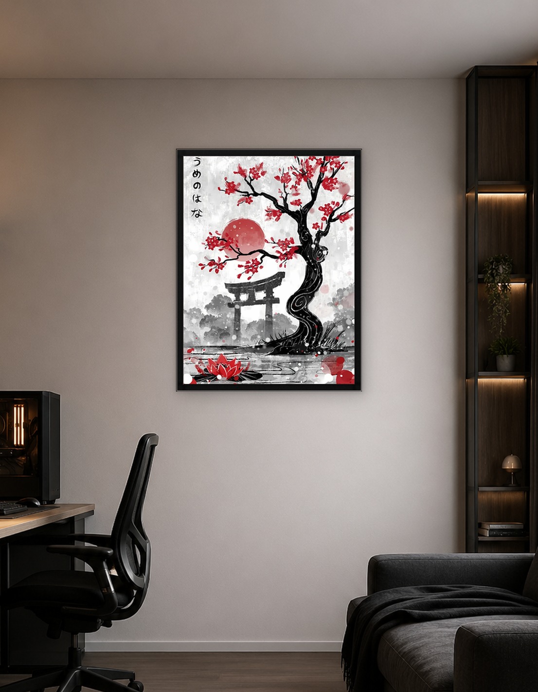 Japanese Garden with Cherry Blossoms