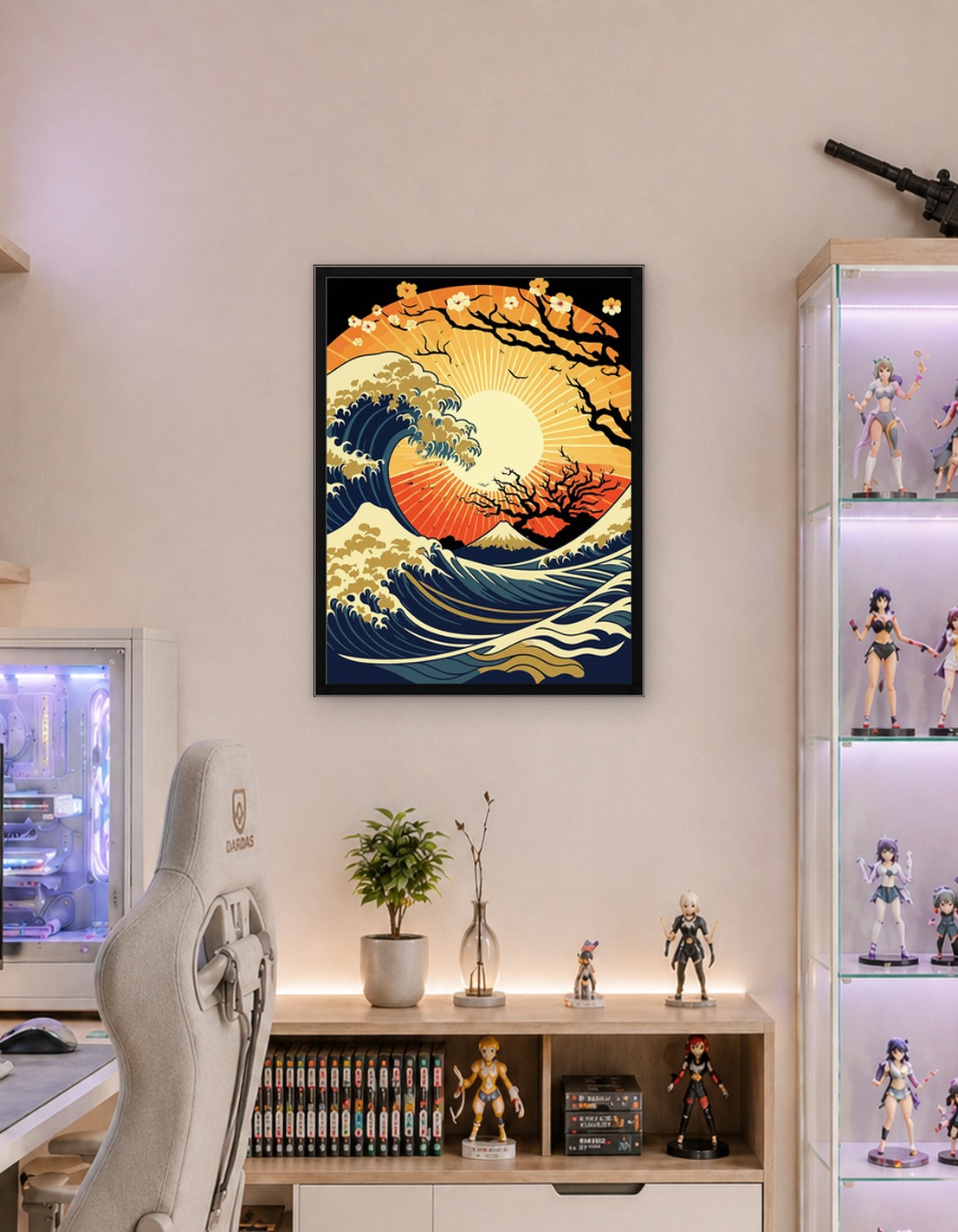 Japanese Wave Art with Mount Fuji