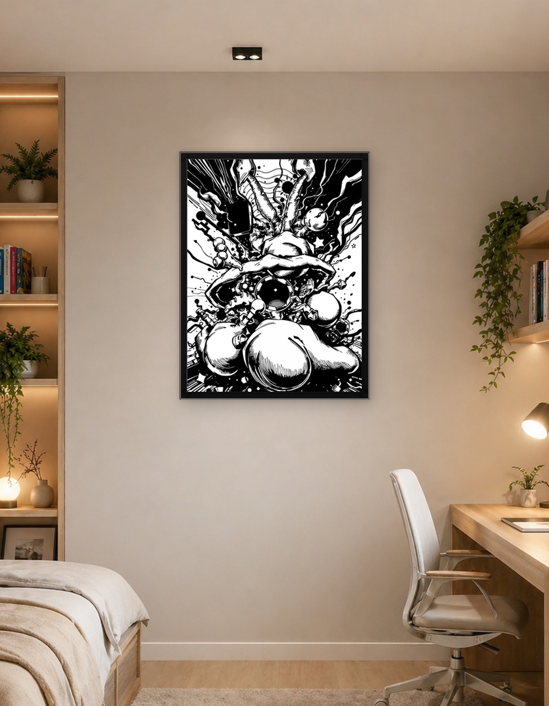 Abstract Black and White Creature Illustration
