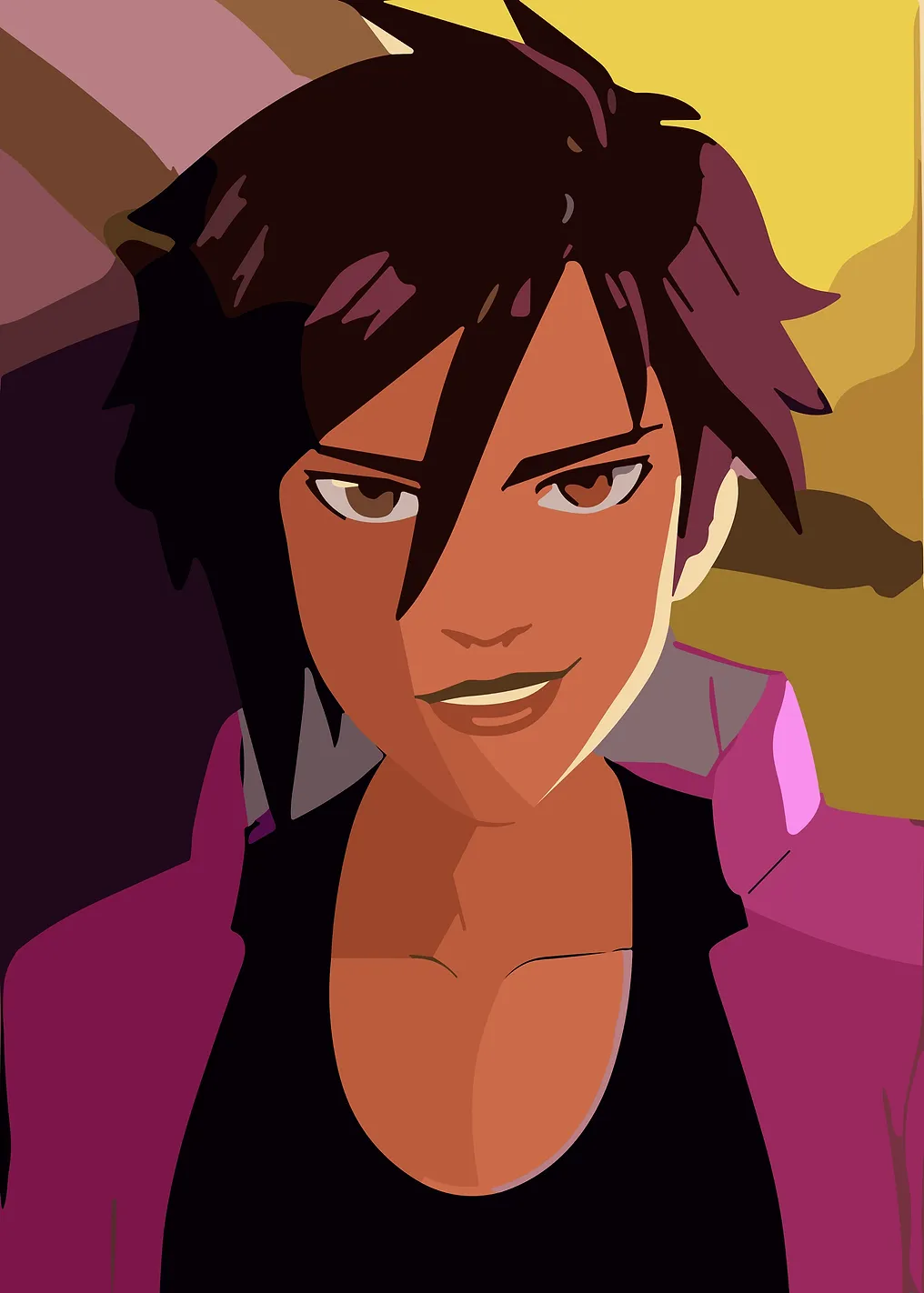 Animated Woman with Pink Jacket - 9237561