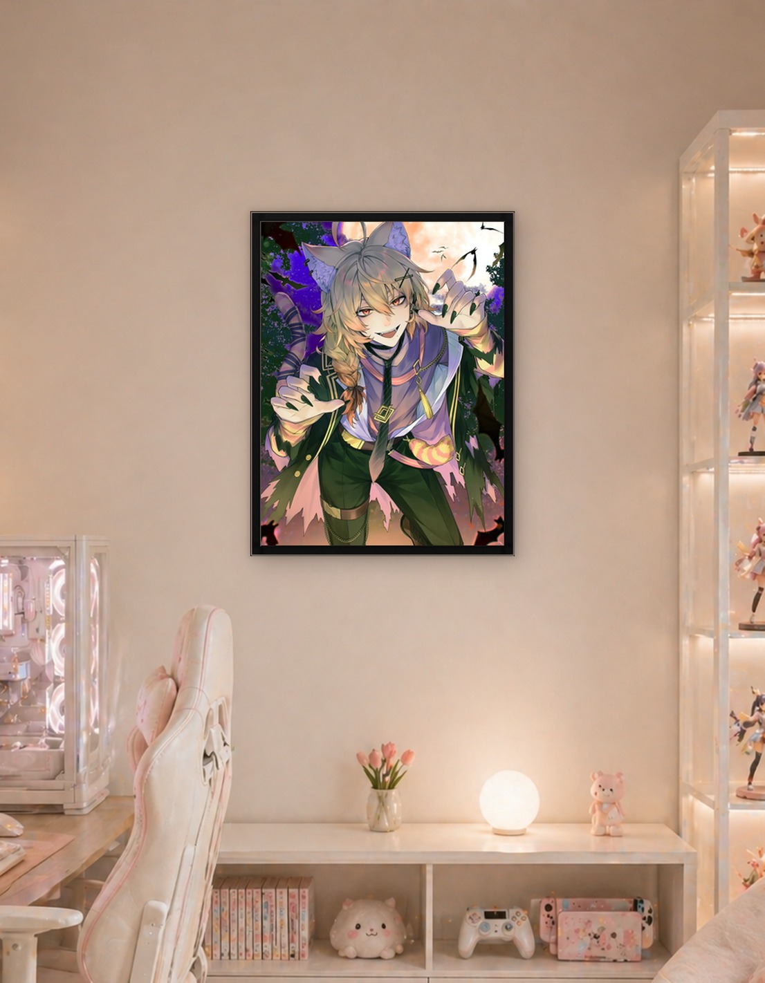 Anime Catboy Halloween Illustration