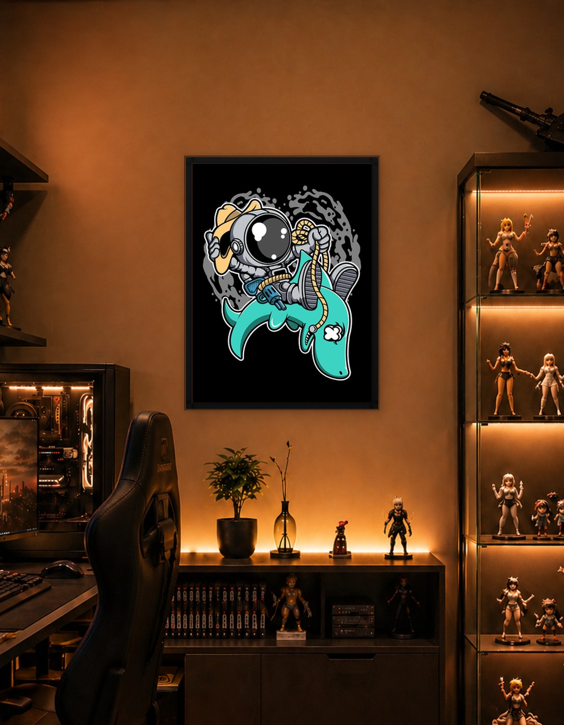 Astronaut Riding Shark