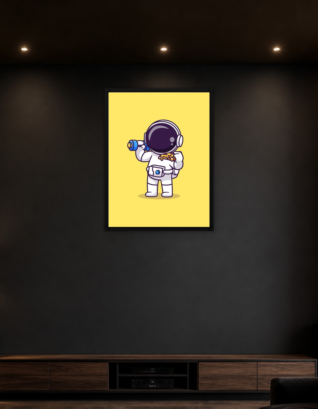 Astronaut lifting dumbbell - 5870314