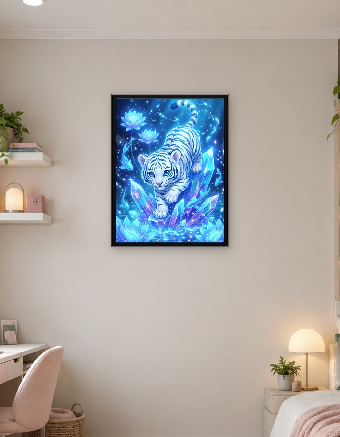 White Tiger on Crystals