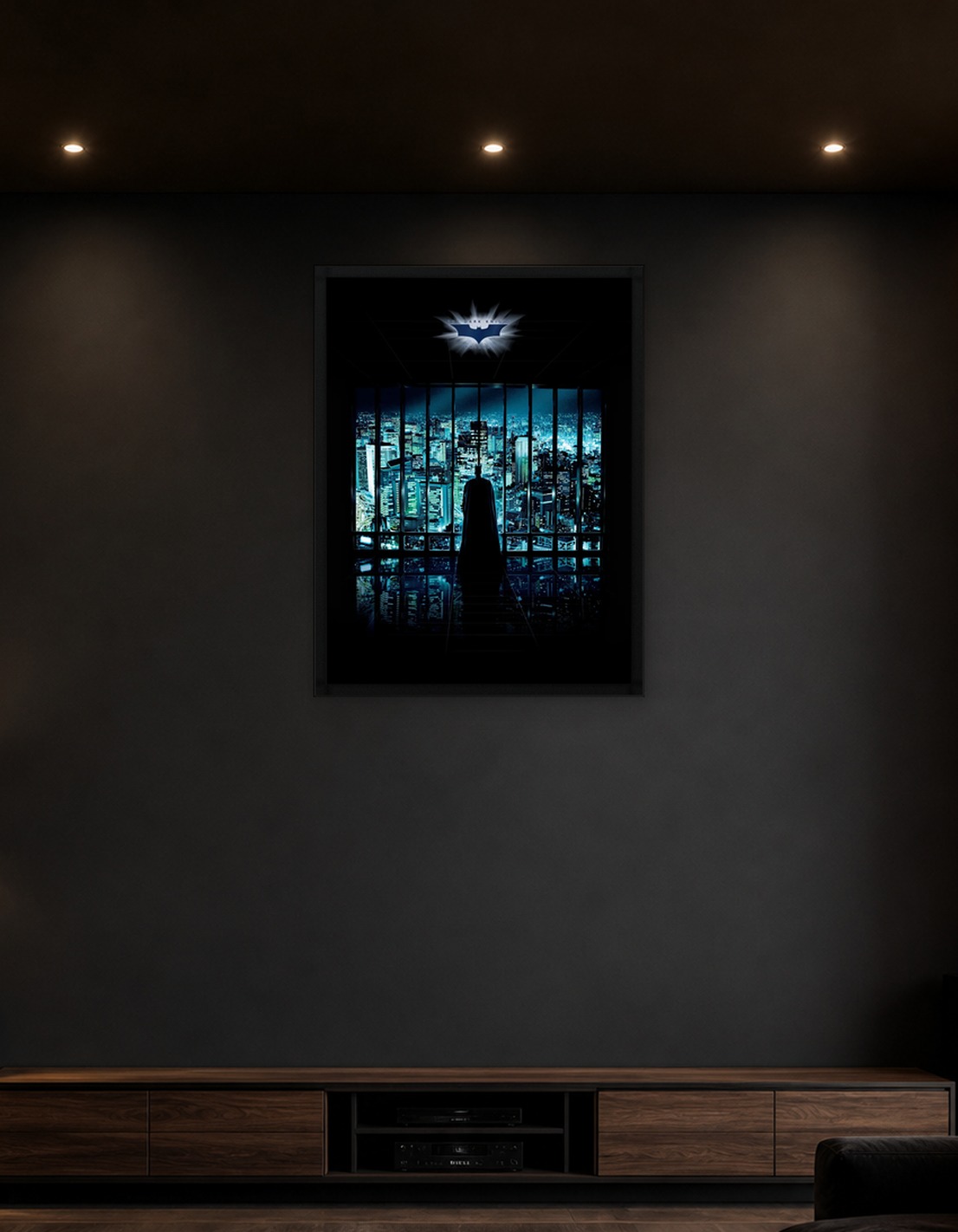 Batman looking at Gotham City