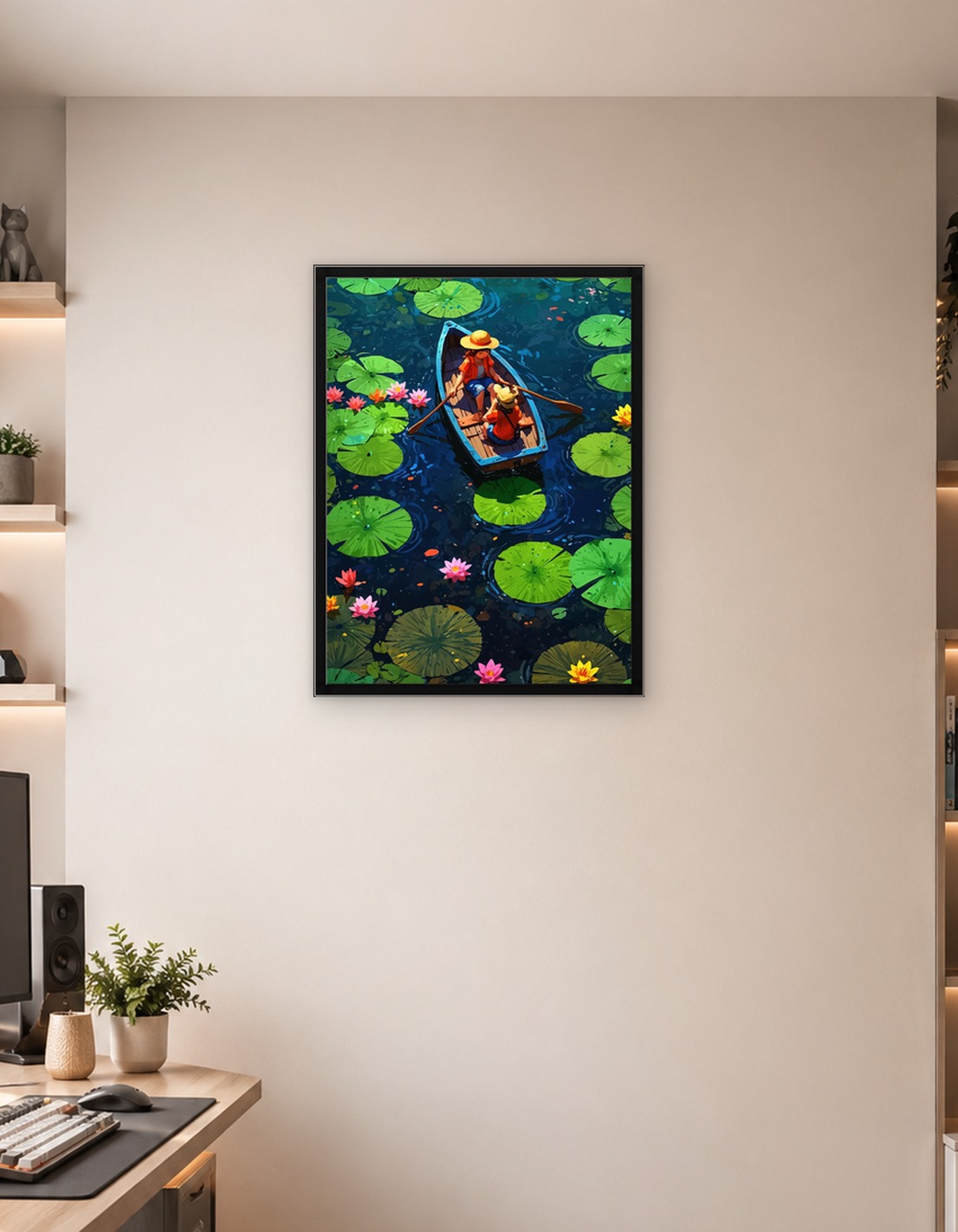 Rowboat on Lily Pond