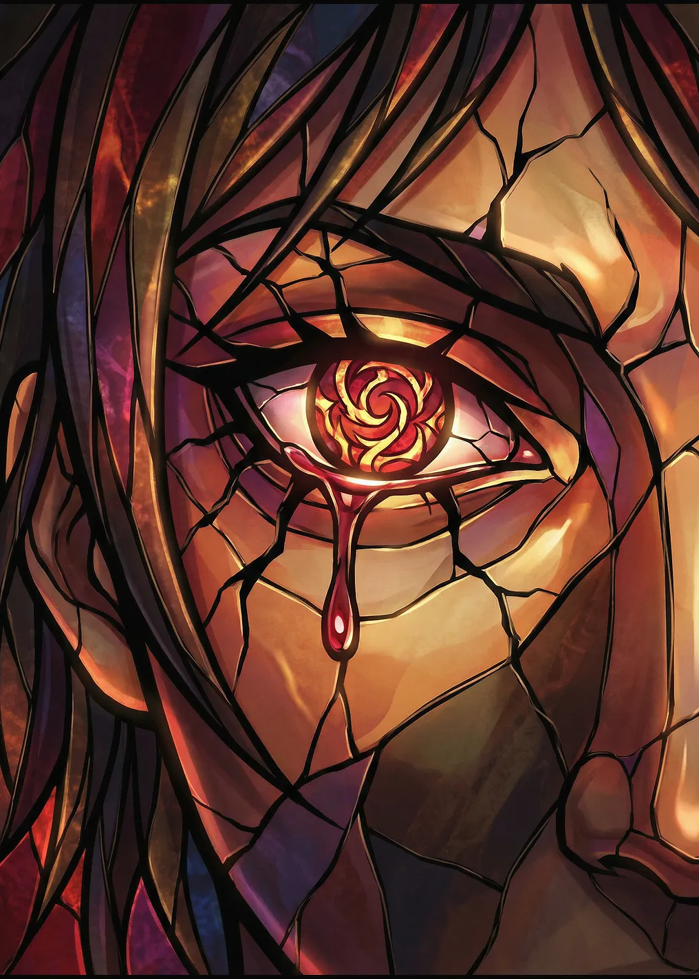 Stained Glass Eye Crying Blood