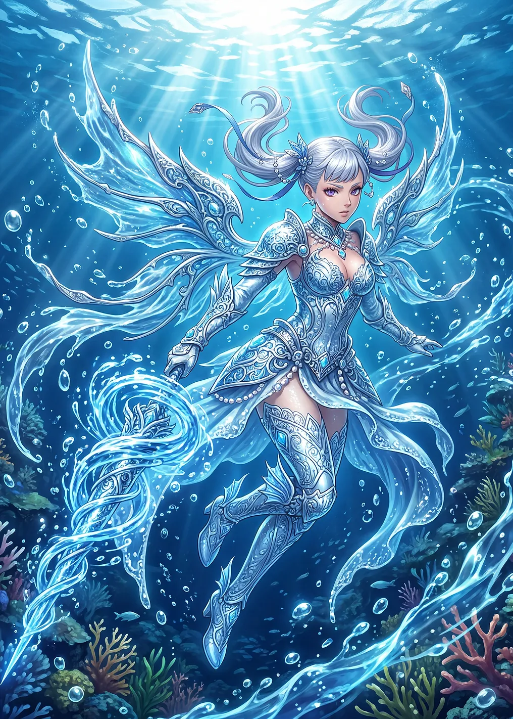Water Fairy in Underwater Realm