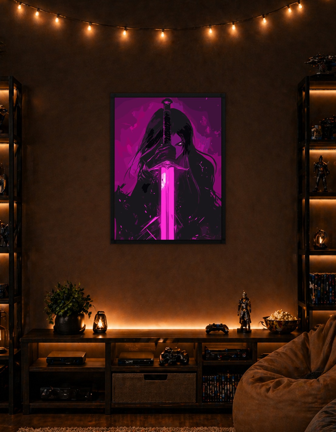 Воин со светящимся мечом