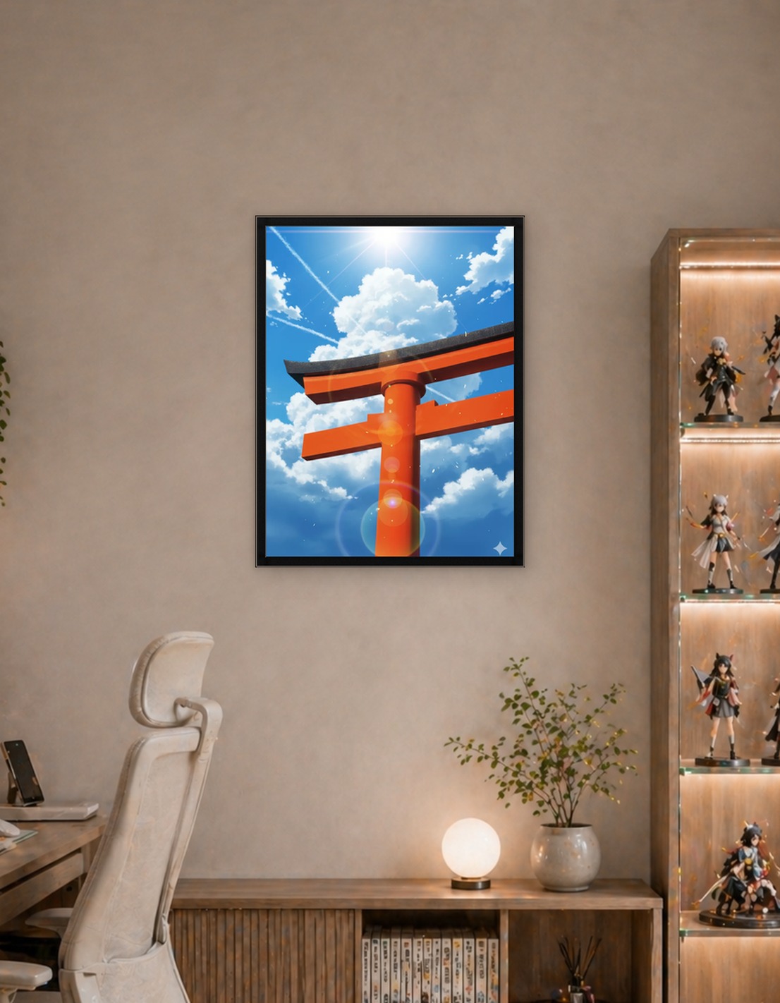 Torii Gate Under a Bright Sky