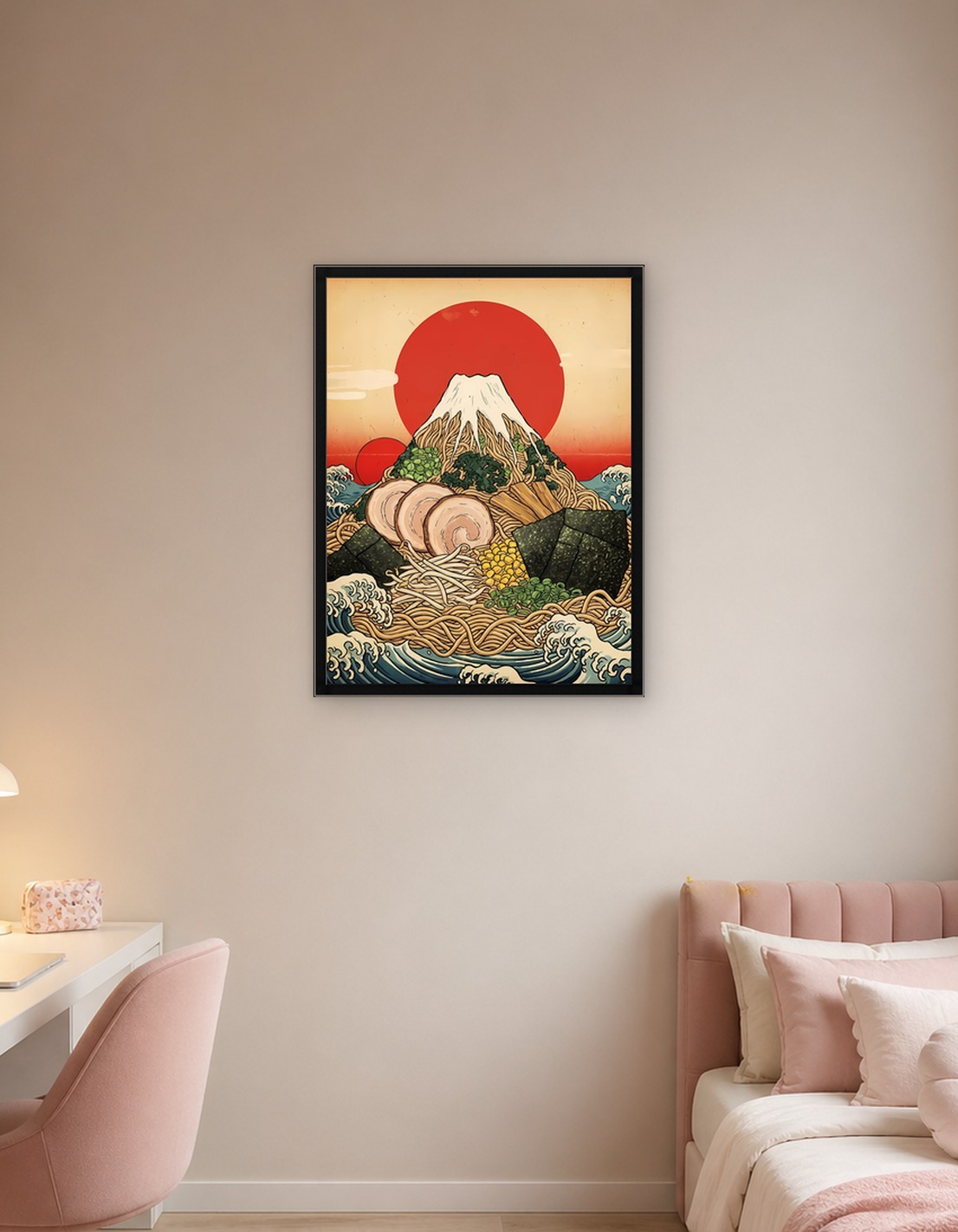 Ramen Mountain with Japanese Art Style
