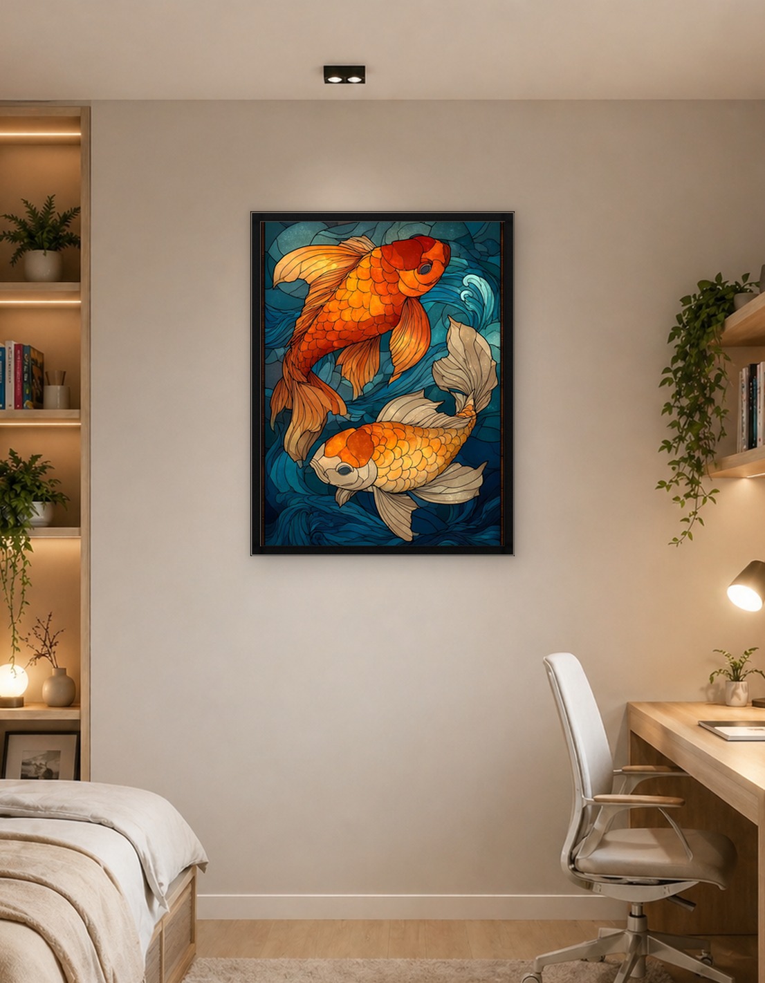 Two Koi Fish in Water