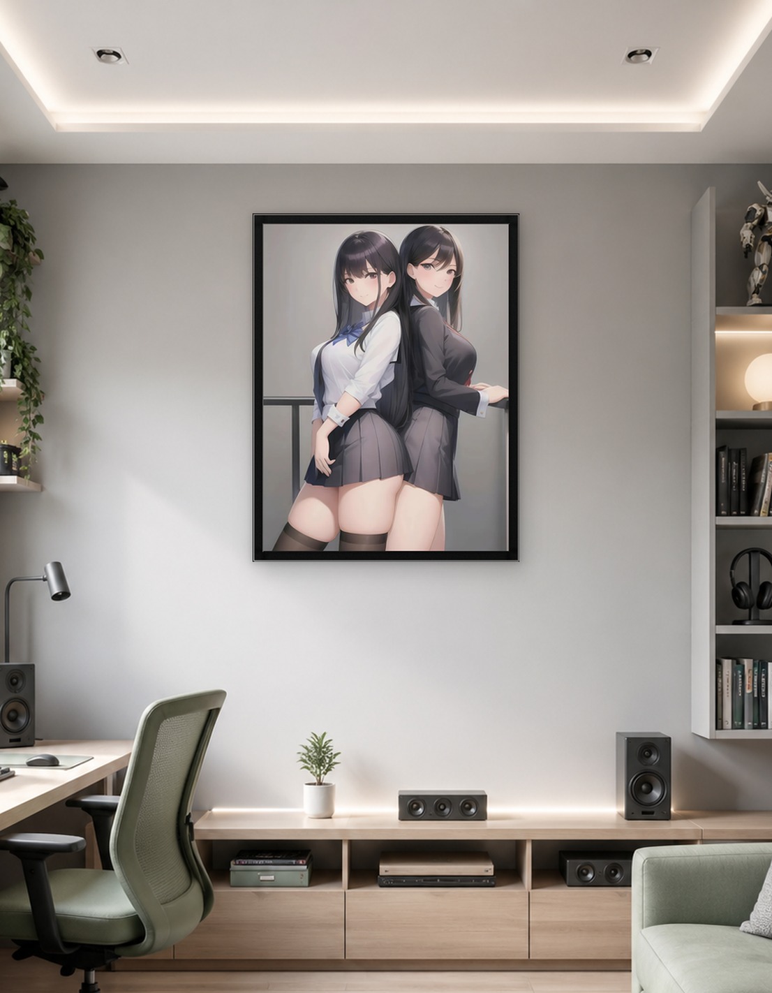 Two Schoolgirls Back-to-Back