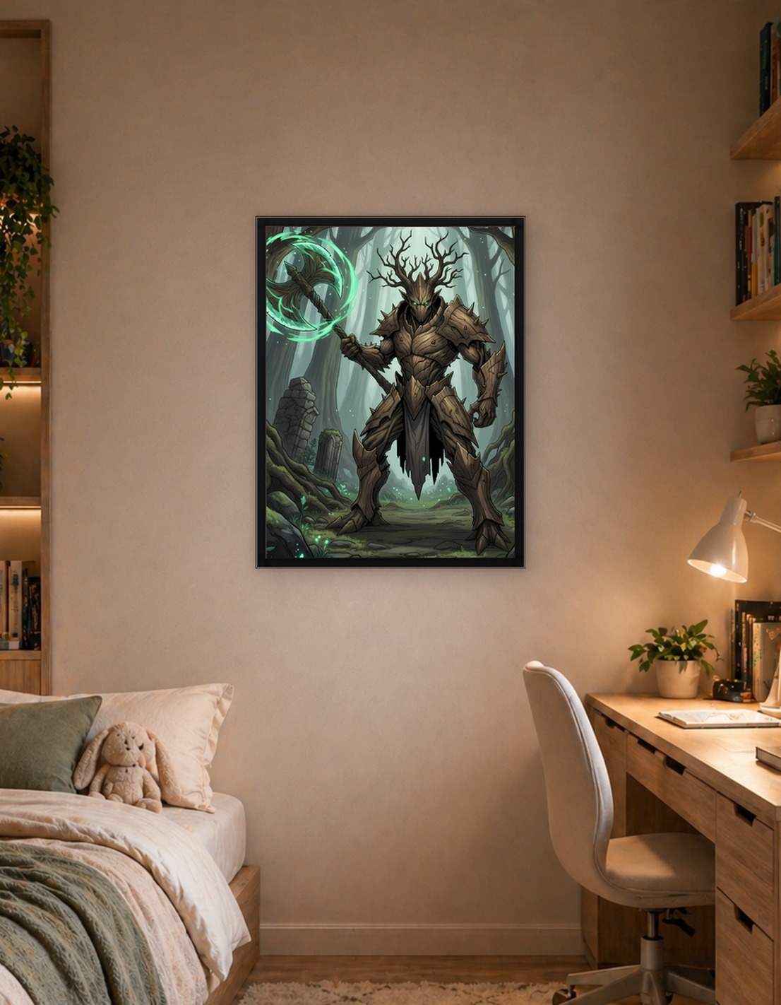 Wooden Warrior in Forest