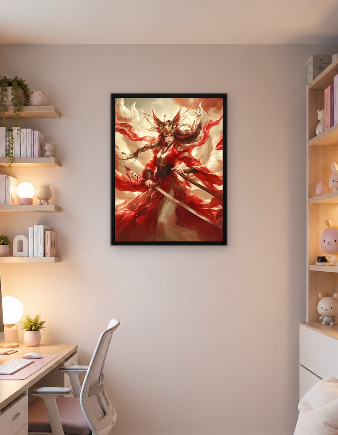 Red Fox Spirit Warrior with Swords
