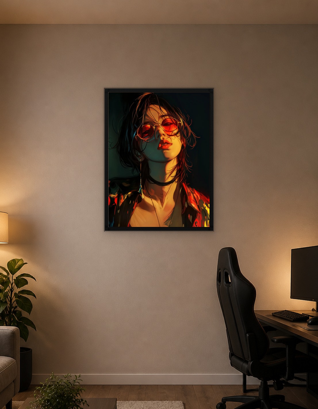 Woman with Red Sunglasses Digital Art