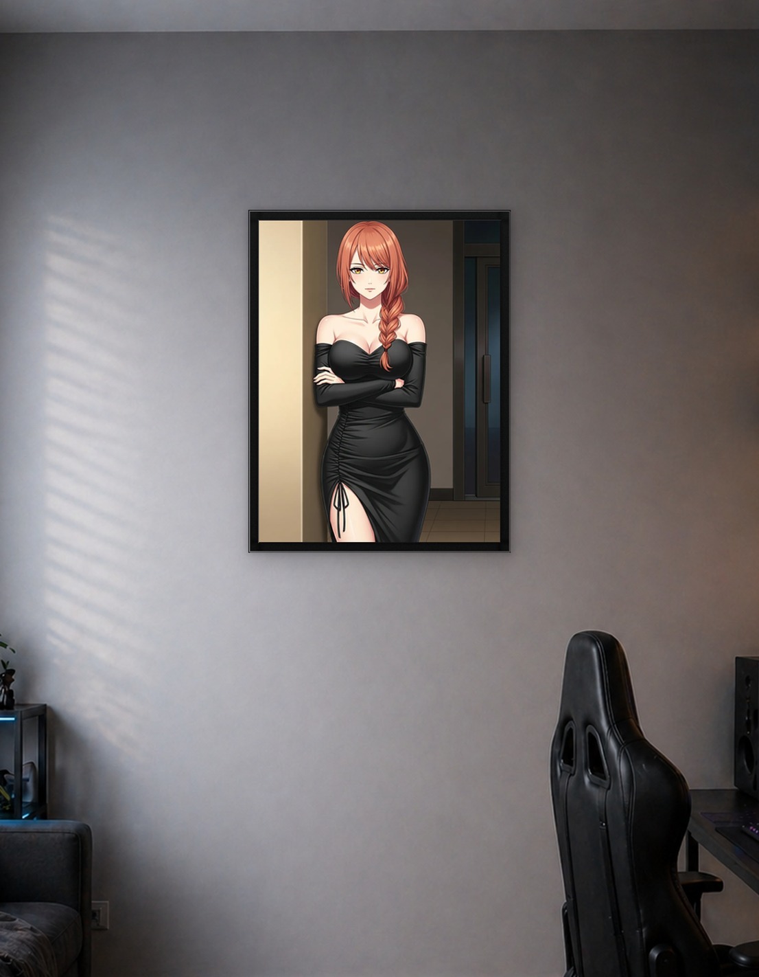 Woman in a black dress