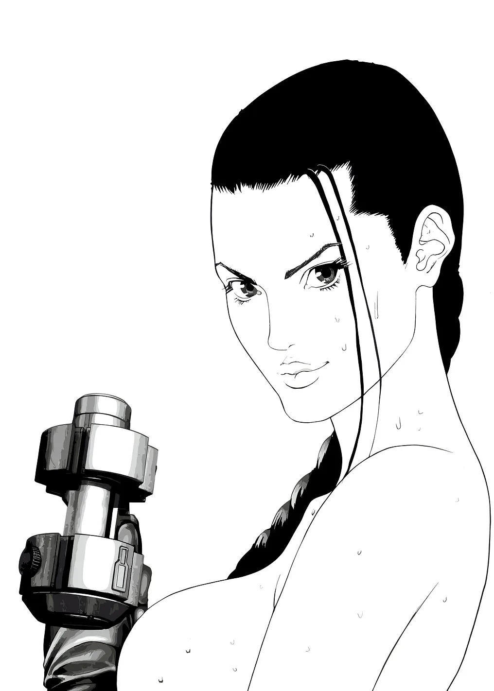 Woman with a futuristic weapon