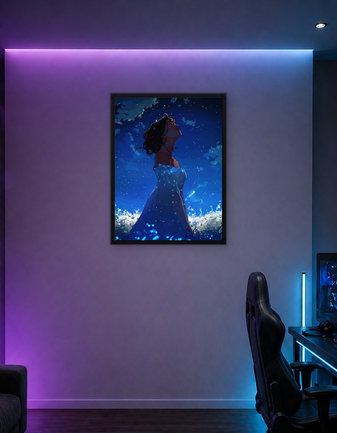 Woman gazing at the night sky