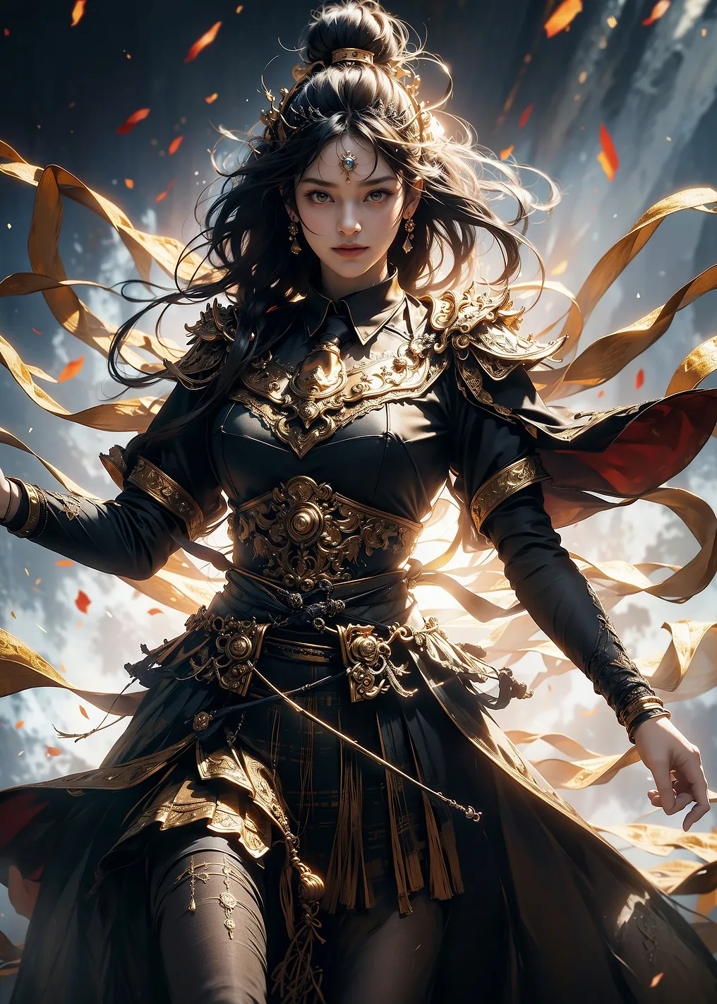 Warrior Woman in Ornate Armor