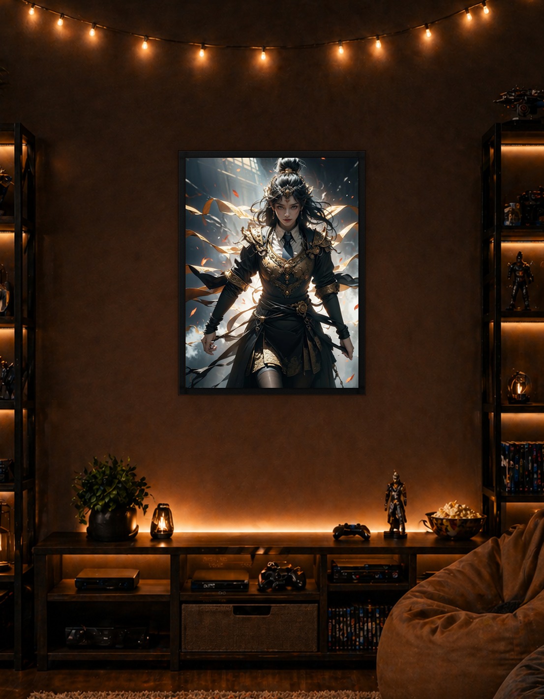 Warrior Woman in Armor and Tie