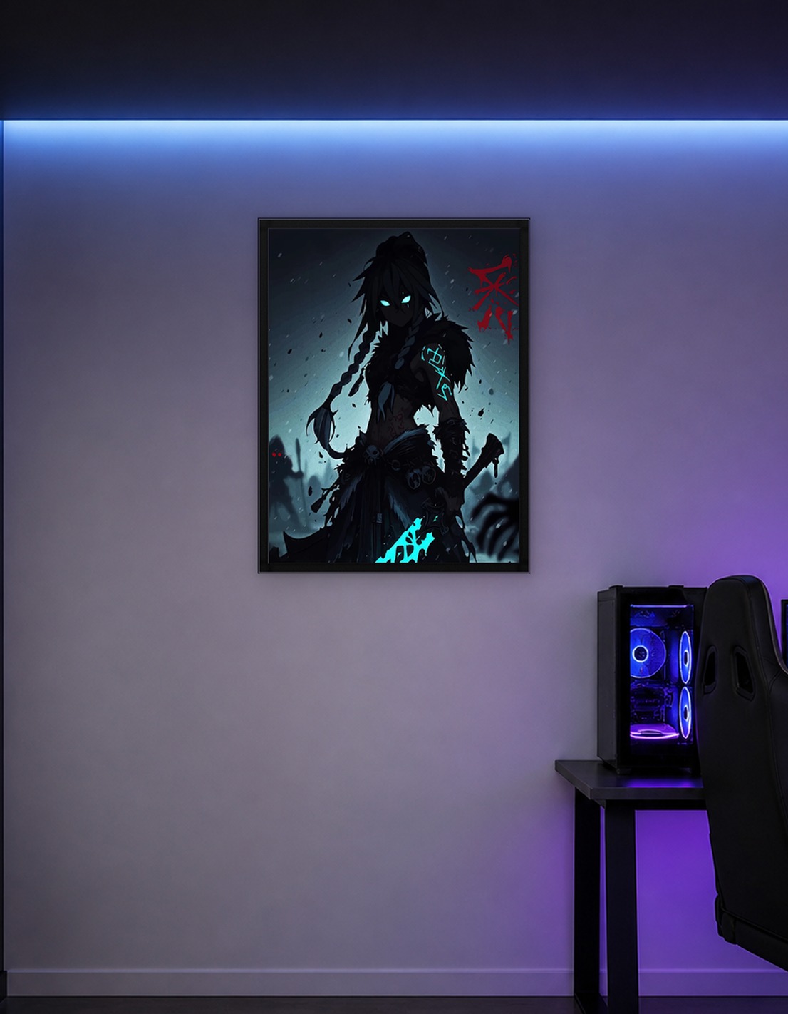 Warrior Woman with Glowing Sword
